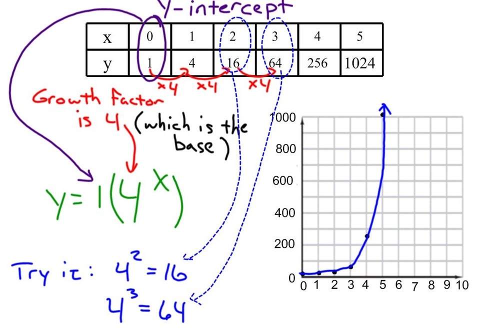 Equations, Table, Graph for Exponential (1.1) - D.C. Everest Junior